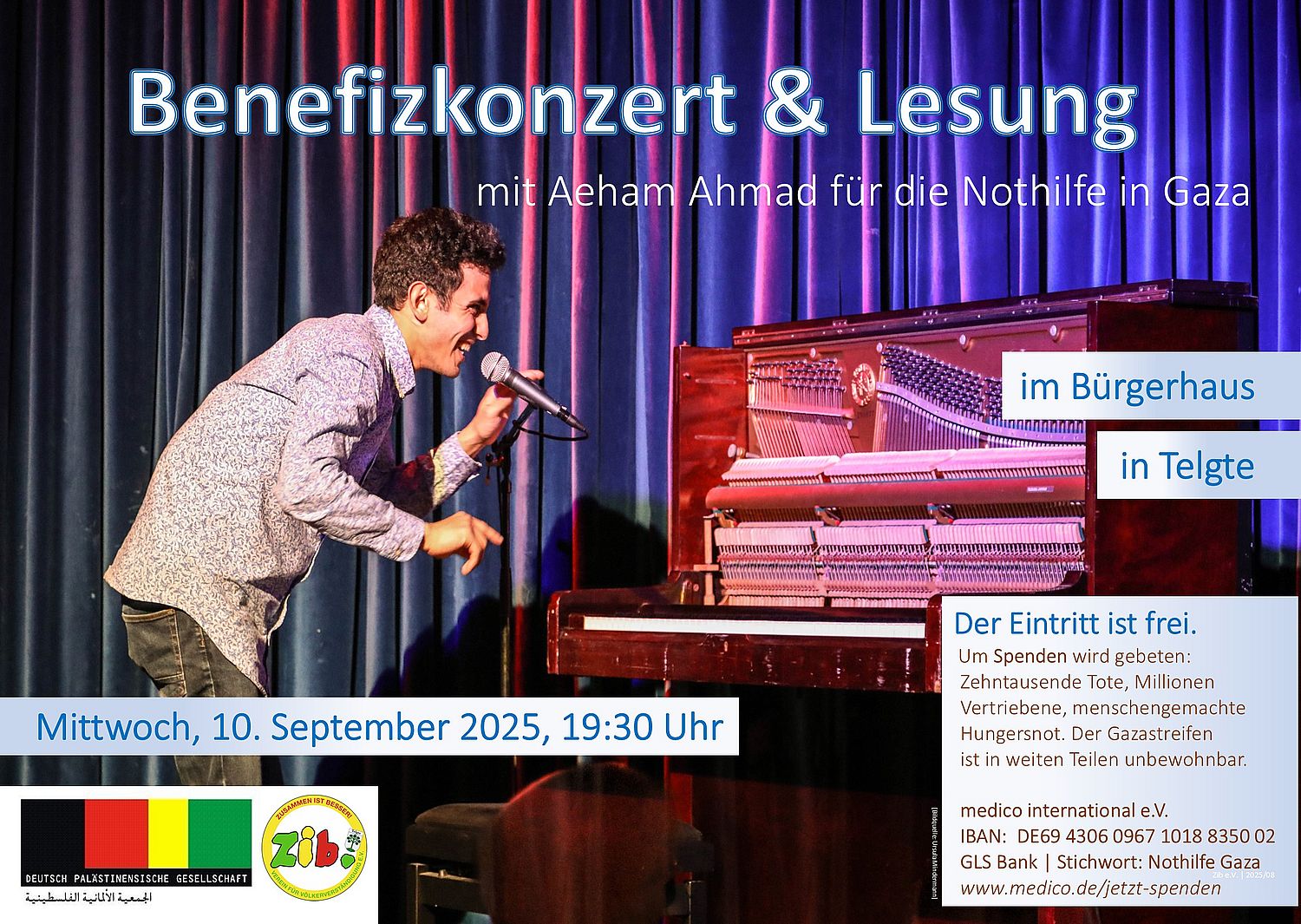 Benefizkonzert mit Aeham Ahmad am 10. September
